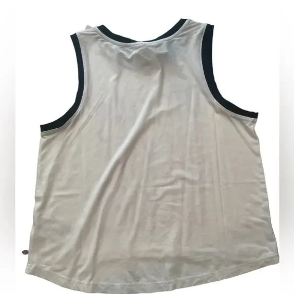 NWT Dickies Tank Womens Medium Sporty Graphic Logo Cropped Stretch Top White - Picture 3 of 7